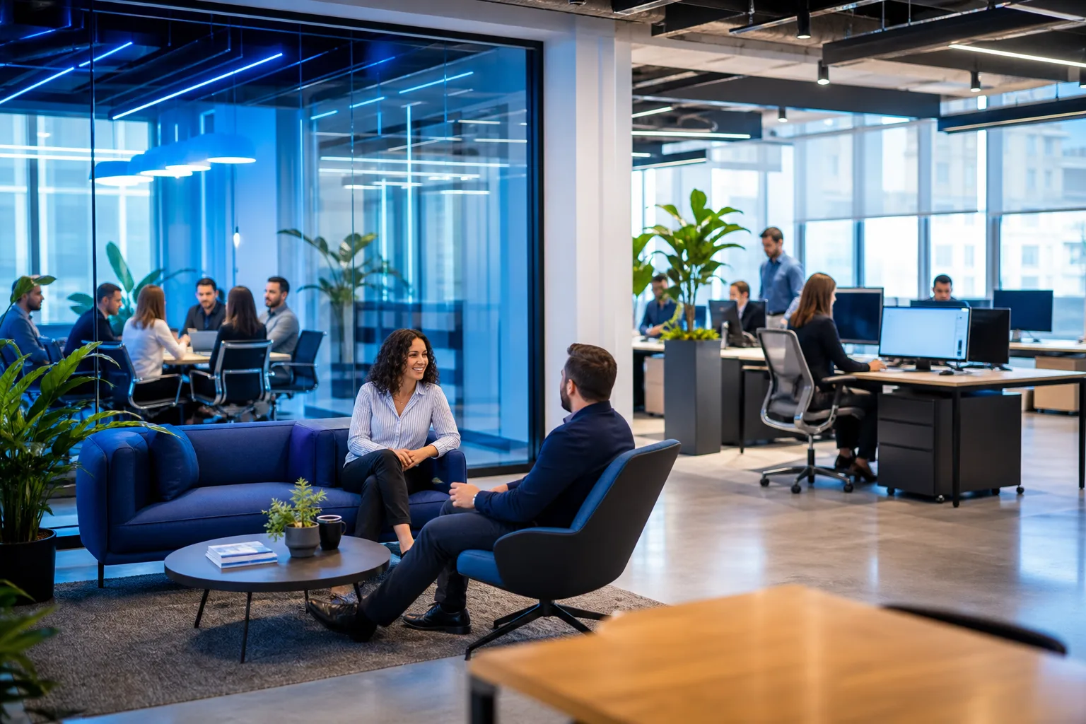 Modern office inviting clients to the portal
